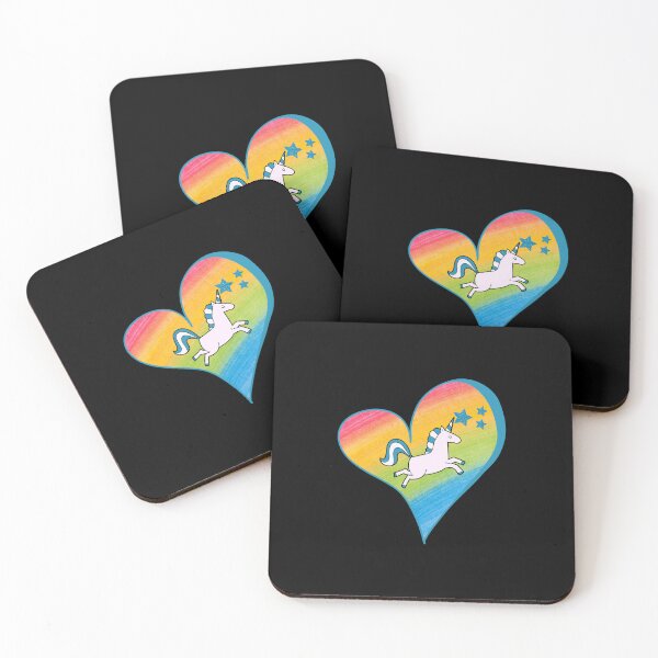 Item preview, Unicorn Rainbow Heart & Stars designed and sold by DaydreamerDzine.