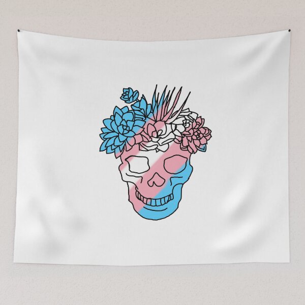 Item preview, Trans pride skull  designed and sold by ArtBySandmage.