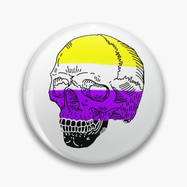 Item preview, Nonbinary skull designed and sold by ArtBySandmage.