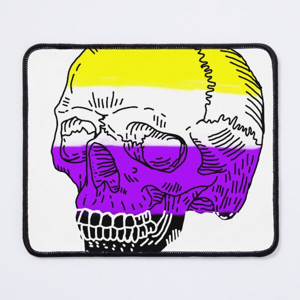 Item preview, Nonbinary skull designed and sold by ArtBySandmage.