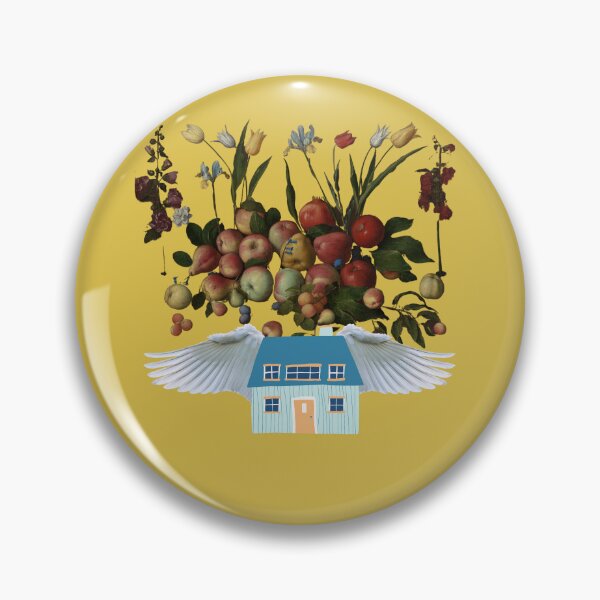 Item preview, Flying Fruit Home 1 (gold) | Apples | Pears | Peaches | Funny designed and sold by CosmicStory.