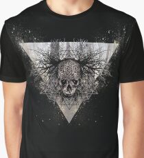 Camiseta gráfica Triangel Skull 1 con acabado en madera