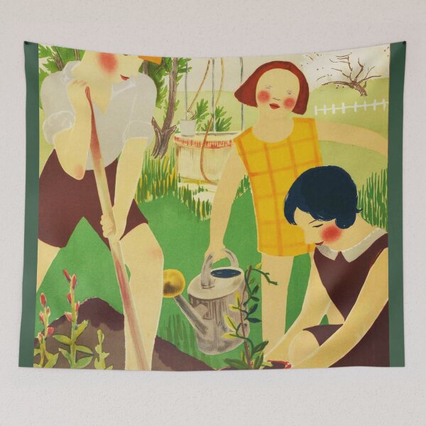 Item preview, Schoolchildren Gardening Art Concours DelEcole - Vintage Art designed and sold by RickE.