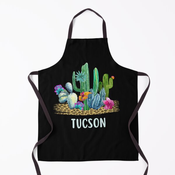 Item preview, Tucson Arizona Watercolor Flowering Saguaro Cactus in the Desert on a Leopard Background Souvenir of Tucson designed and sold by FazCreations.