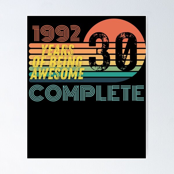Item preview, 30 Year Old Birthday Gift Level 1992 designed and sold by UniqueBPresent.