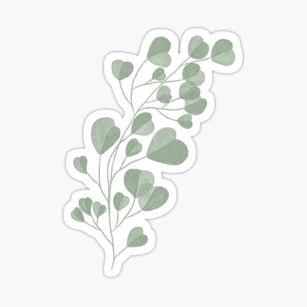 Watercolor Green Leaves Sticker