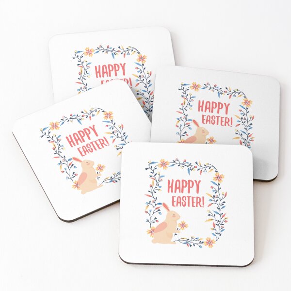 Item preview, Cute happy easter bunny with bunny flowers designed and sold by -LemonTee-.