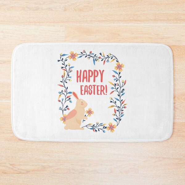 Item preview, Cute happy easter bunny with bunny flowers designed and sold by -LemonTee-.