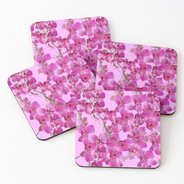 Item preview, PURPLE TROPICAL ORCHID CLUSTERS PATTERN PINK ART  designed and sold by sharlesart.