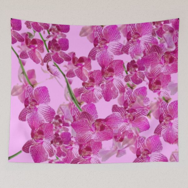 Item preview, PURPLE TROPICAL ORCHID CLUSTERS PATTERN PINK ART  designed and sold by sharlesart.