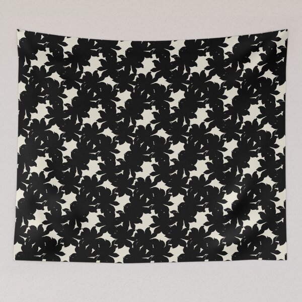 Item preview, Black Block Print Sunflowers designed and sold by HildegunStudio.