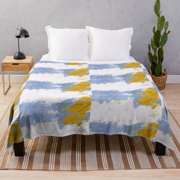 Item preview, Contemporary Blue and Gold Abstract modern surrealistic painting designed and sold by ManifestoDesign.
