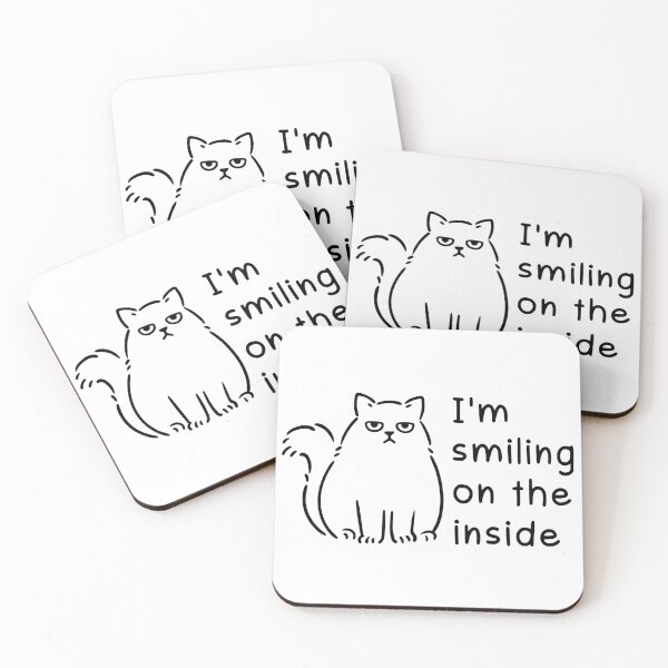 Item preview, Funny Grumpy Cat, I'm Smiling on the Inside designed and sold by CuteCrew.