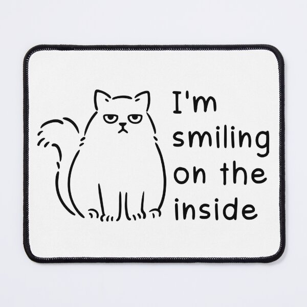 Item preview, Funny Grumpy Cat, I'm Smiling on the Inside designed and sold by CuteCrew.