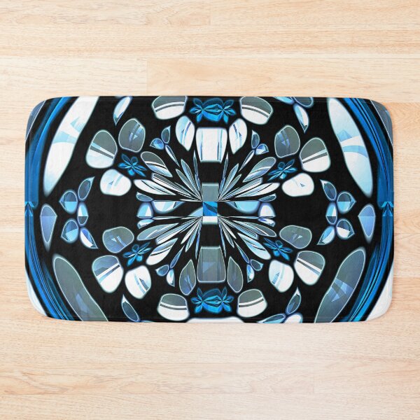 Item preview,  Blue Teal Olive Black and Purple Faux Stained Glass Window designed and sold by SeaChangeDesign.