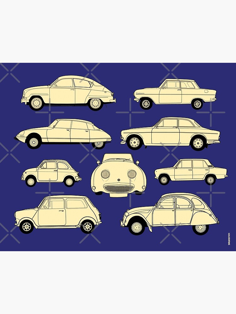 Classic Retro Cars Collection (Blue bg.) by thedrumstick