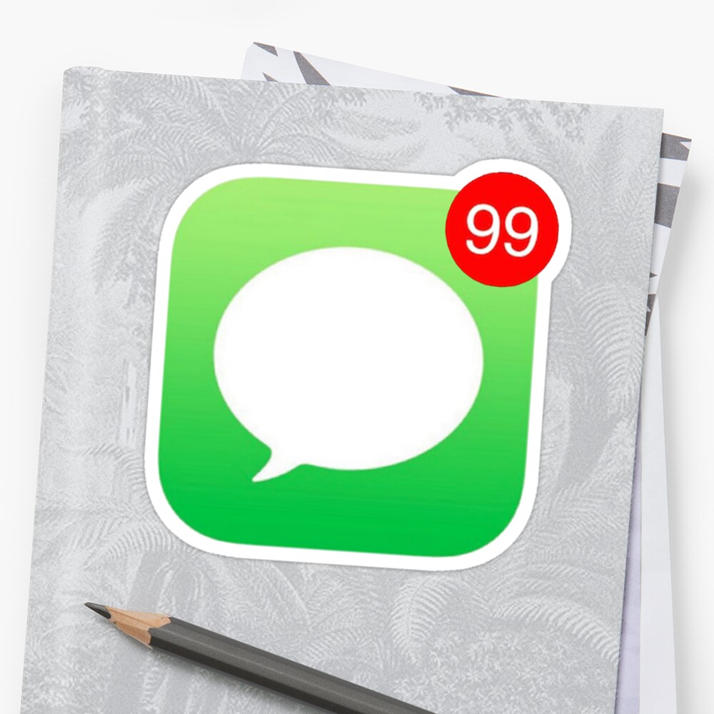 "iMessage Notifications iPhone" Sticker by calebbarber | Redbubble