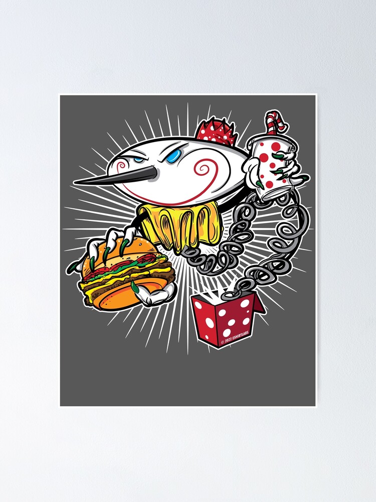 "Jack in the Box with Burger and Soda" Poster by eShirtLabs Redbubble