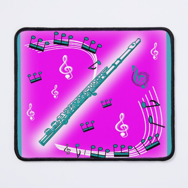 Item preview, Aqua Blue Flute against a Hot Pink Background designed and sold by ThisNThatImages.