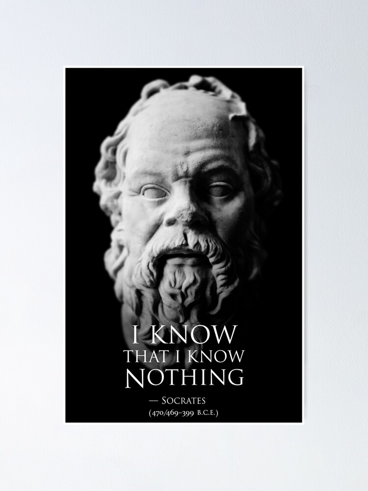 I Know That I Know Nothing Socrates Poster For Sale By GodsAutopsy Redbubble