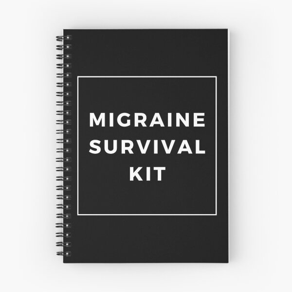 Item preview, Migraine Survival Kit White Black Cute Funny Minimalist Chronic Pain Illness Spoonie Headache Awareness designed and sold by InterpreTees.