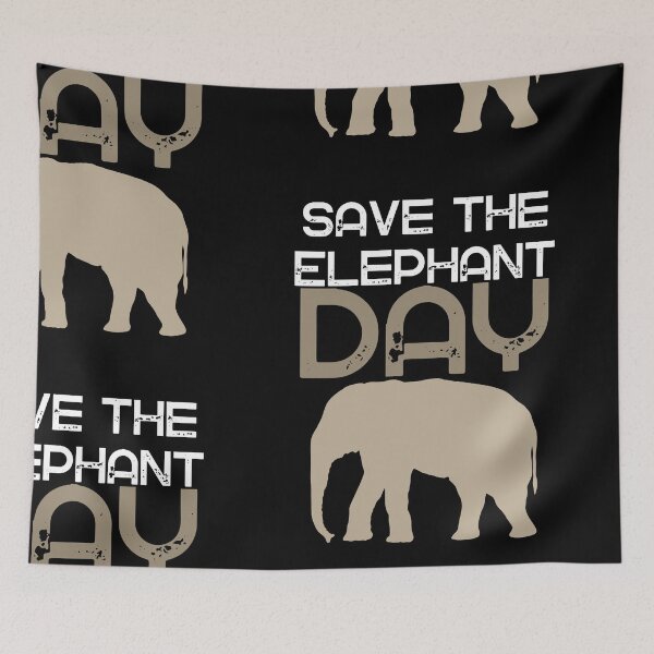 Item preview, Save The Elephant Day Bold Modern Design designed and sold by EarthArtDesigns.