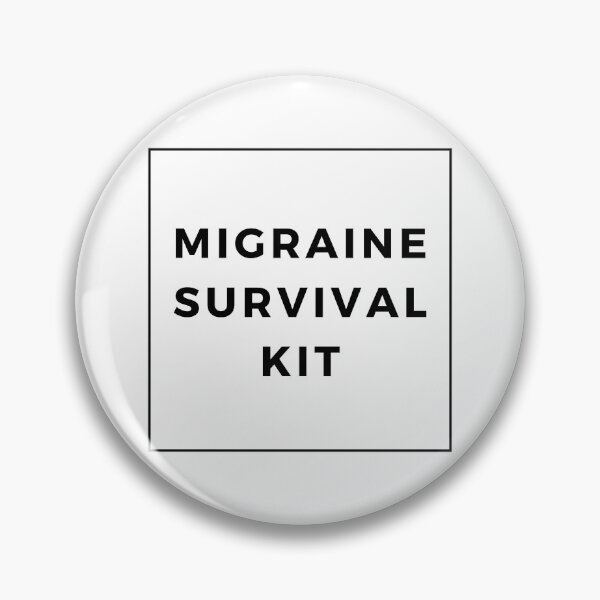 Item preview, Kit de supervivencia para la migraña Negro Blanco Lindo Divertido Minimalista Dolor crónico Enfermedad Spoonie Conciencia del dolor de cabeza designed and sold by InterpreTees.