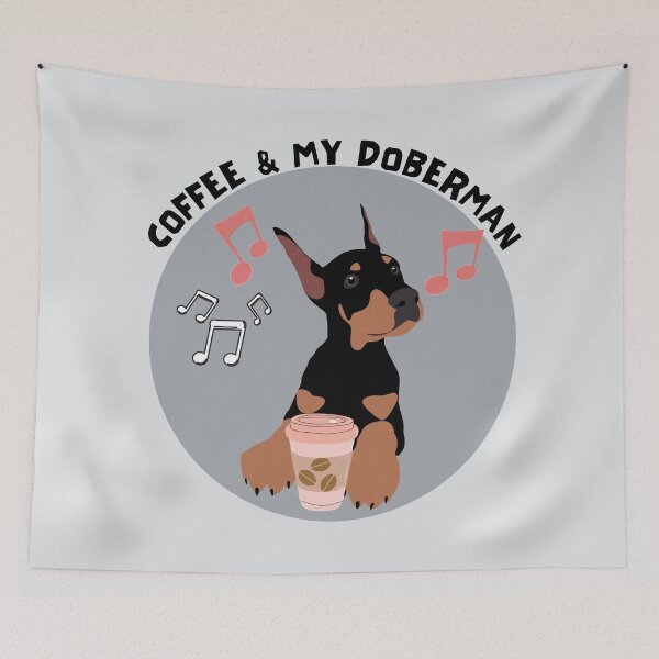 Item preview, Coffee And My Doberman designed and sold by BronikowskiART.