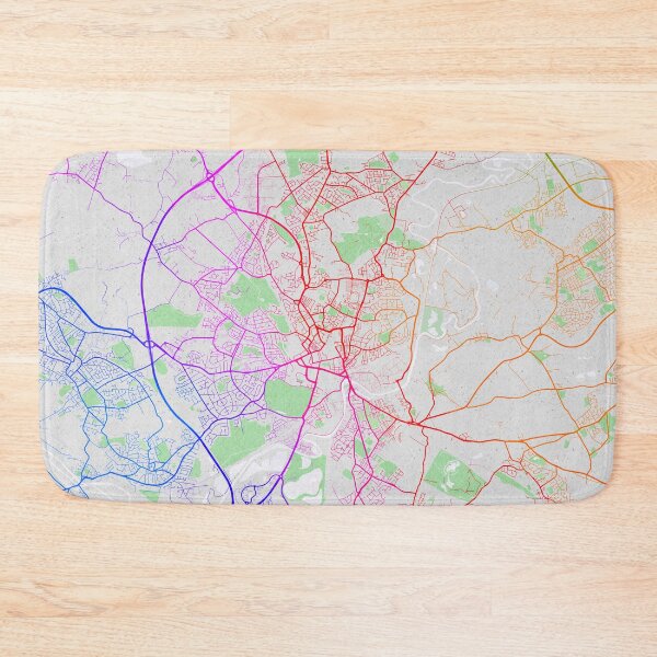 Artikelvorschau, Wakefield Stadtplan West Yorkshire, England - bunt entworfen und verkauft von deMAP.