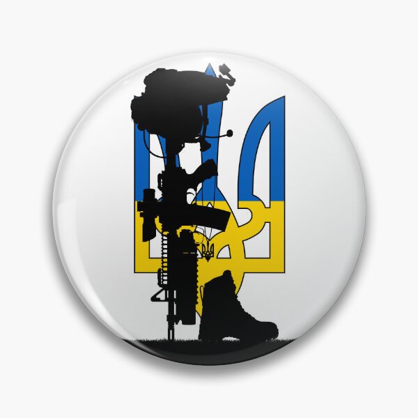 Artikelvorschau, Das Gefallene Soldaten Kampfkreuz, Patriot Soldaten Denkmal in der Ukraine Russland konflikt mit dem ukrainischen Nationalsymbol, Wappen des ukrainisches Staatswappens und der Flagge der Ukraine entworfen und verkauft von Marcin Adrian.