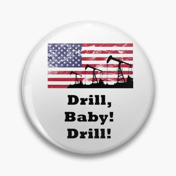 Item preview, Drill, baby! Drill! with oil rig and American flag designed and sold by SpringPetals.