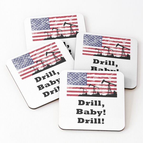 Item preview, Drill, baby! Drill! with oil rig and American flag designed and sold by SpringPetals.