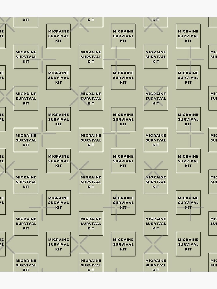 "Migraine Survival Kit Olive Green Cute Funny Minimalist Chronic Pain