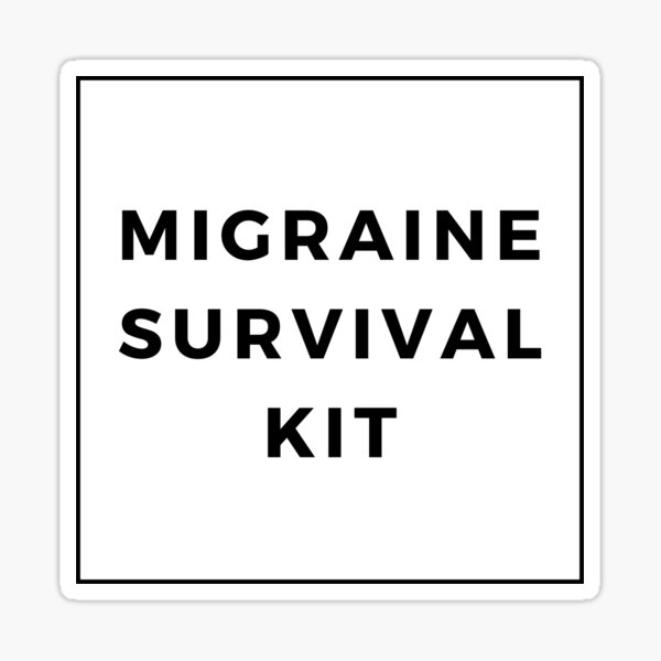 "Migraine Survival Kit Olive Green Cute Funny Minimalist Chronic Pain