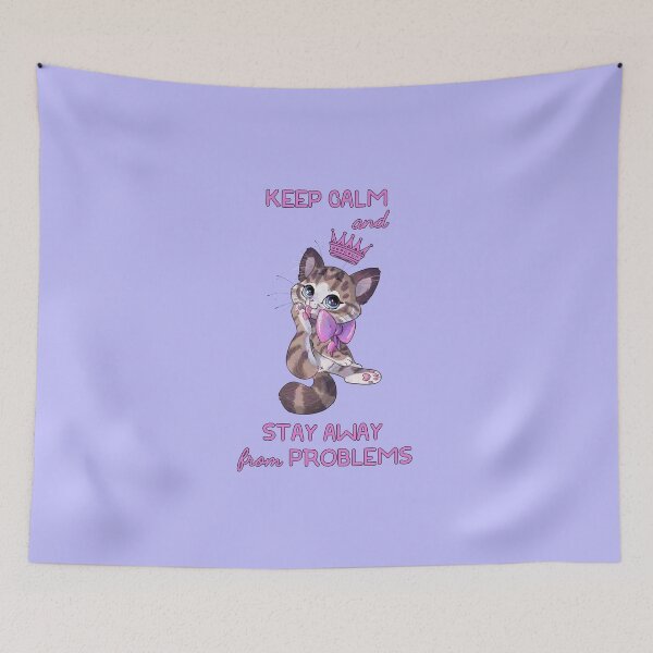 Item preview, Keep Calm and Stay away from problems Funny cat  designed and sold by lilakatly.