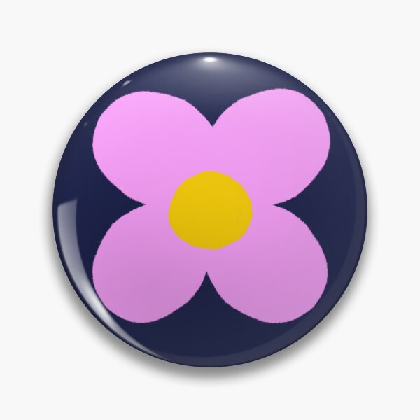 Item preview, Retro Pink Flower Polka Dots on Navy Background designed and sold by MarcyBrennanArt.