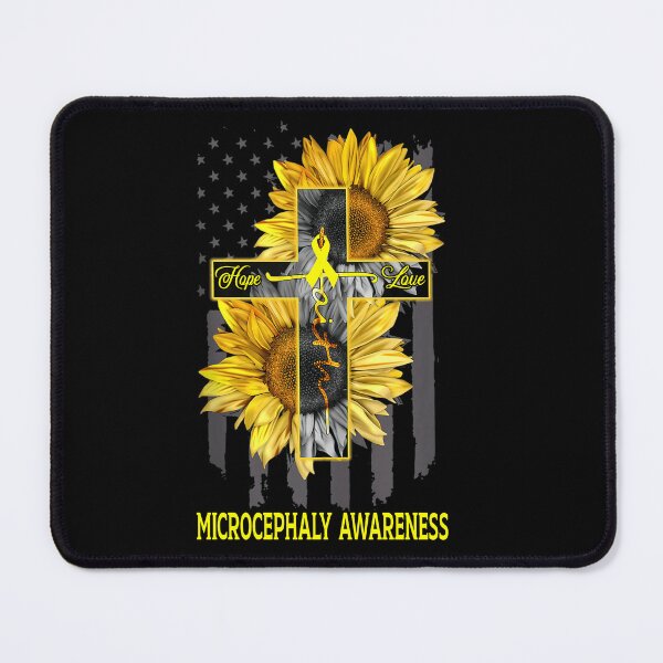 Item preview, Faith Hope Love American Flag Sunflower Christian Cross Microcephaly Awareness designed and sold by Tadmab.
