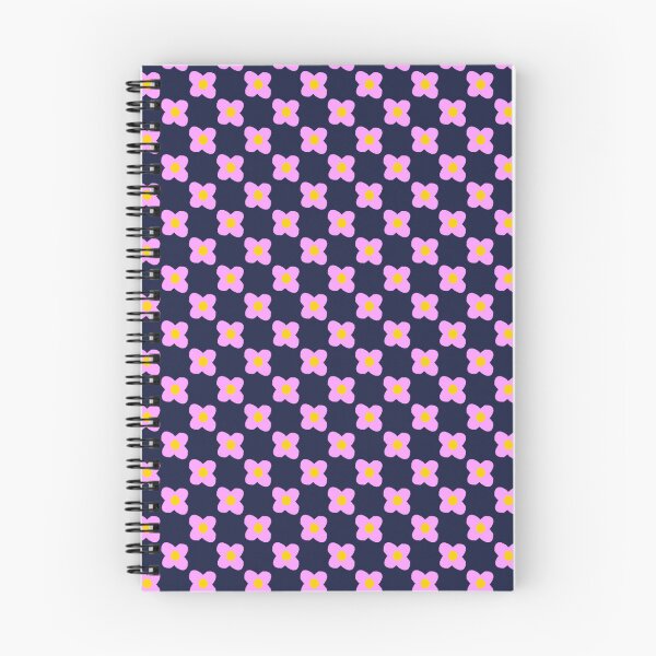 Item preview, Retro Pink Flower Polka Dots on Navy Background designed and sold by MarcyBrennanArt.