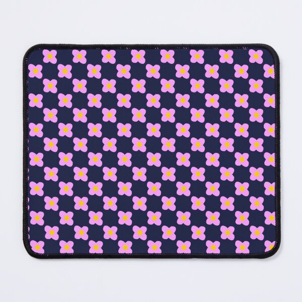 Item preview, Retro Pink Flower Polka Dots on Navy Background designed and sold by MarcyBrennanArt.
