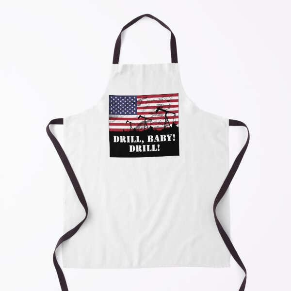 Item preview, Drill, baby! Drill! With oil rig and American flag designed and sold by SpringPetals.