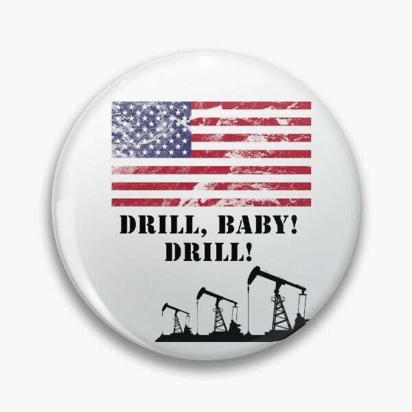 Item preview, Drill, baby! Drill! with oil rig and American flag designed and sold by SpringPetals.