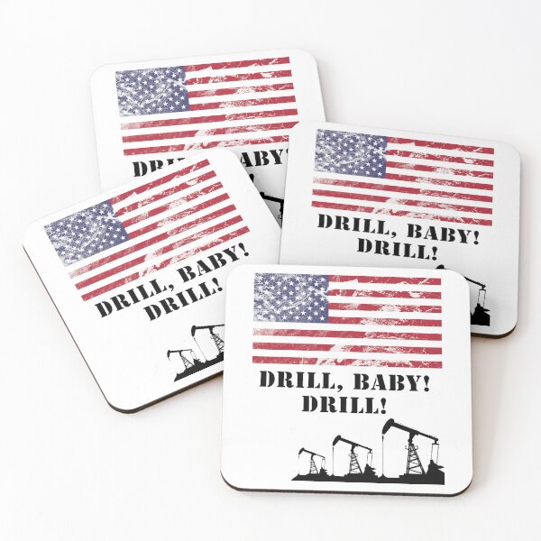 Item preview, Drill, baby! Drill! with oil rig and American flag designed and sold by SpringPetals.