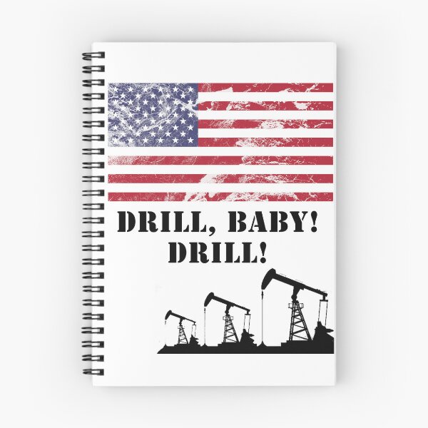 Item preview, Drill, baby! Drill! with oil rig and American flag designed and sold by SpringPetals.