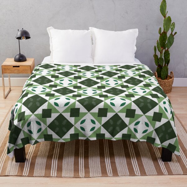 Item preview, Tones of green and white geometric and abstract pattern design designed and sold by BearCaveDesigns.