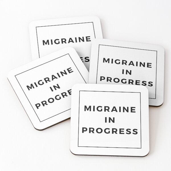 Item preview, Migraine In Progress Black and White Cute Funny Shirt Minimalist Chronic Pain Illness Spoonie Headache Awareness designed and sold by InterpreTees.