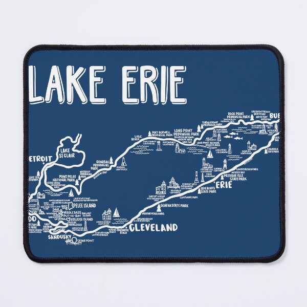 Item preview, Lake Erie Map  designed and sold by fiberandgloss.