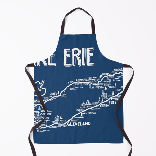 Item preview, Lake Erie Map  designed and sold by fiberandgloss.