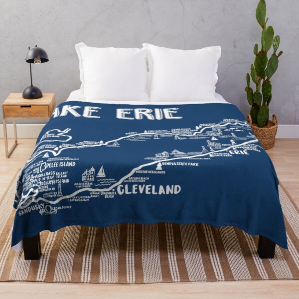 Item preview, Lake Erie Map  designed and sold by fiberandgloss.