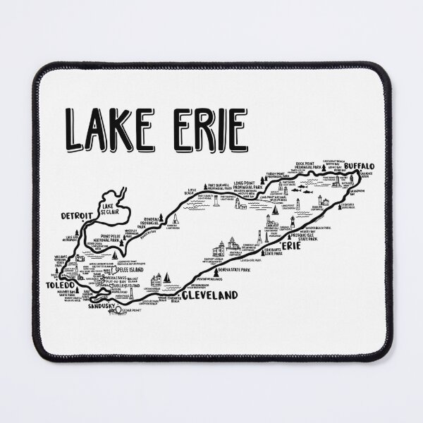 Item preview, Lake Erie Map  designed and sold by fiberandgloss.