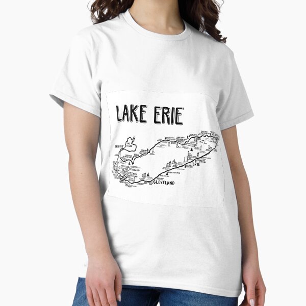 Item preview, Lake Erie Map  designed and sold by fiberandgloss.